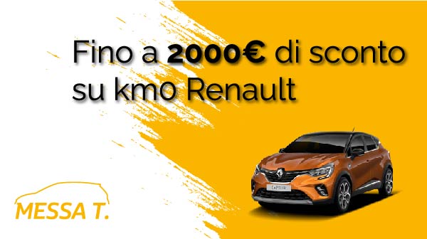 Fino a 2000€ di sconto su km0 Renault